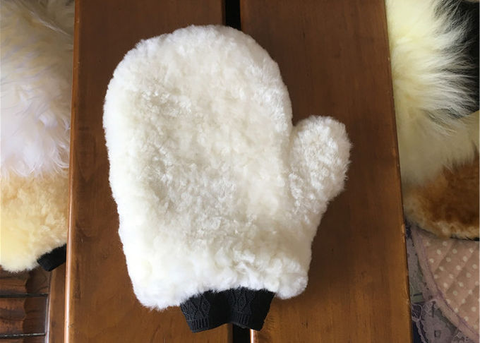 Echter kurzer weicher Merinowolle-Wäsche-Handschuh-beige Farbe für die Verringerung von Kratzern