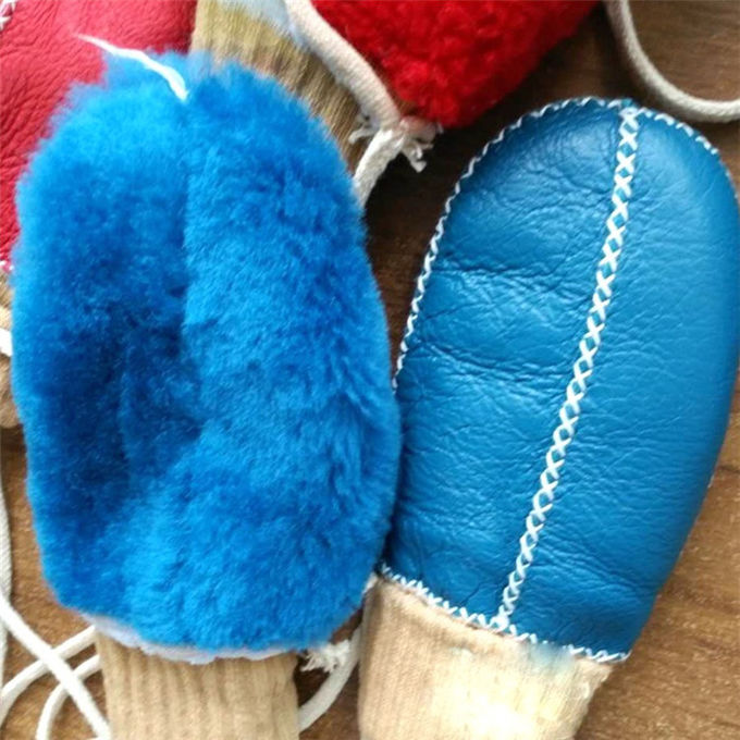 Kinderschaffell-Veloursleder-Handschuhe für Jungen und Mädchen S, M, L Größe